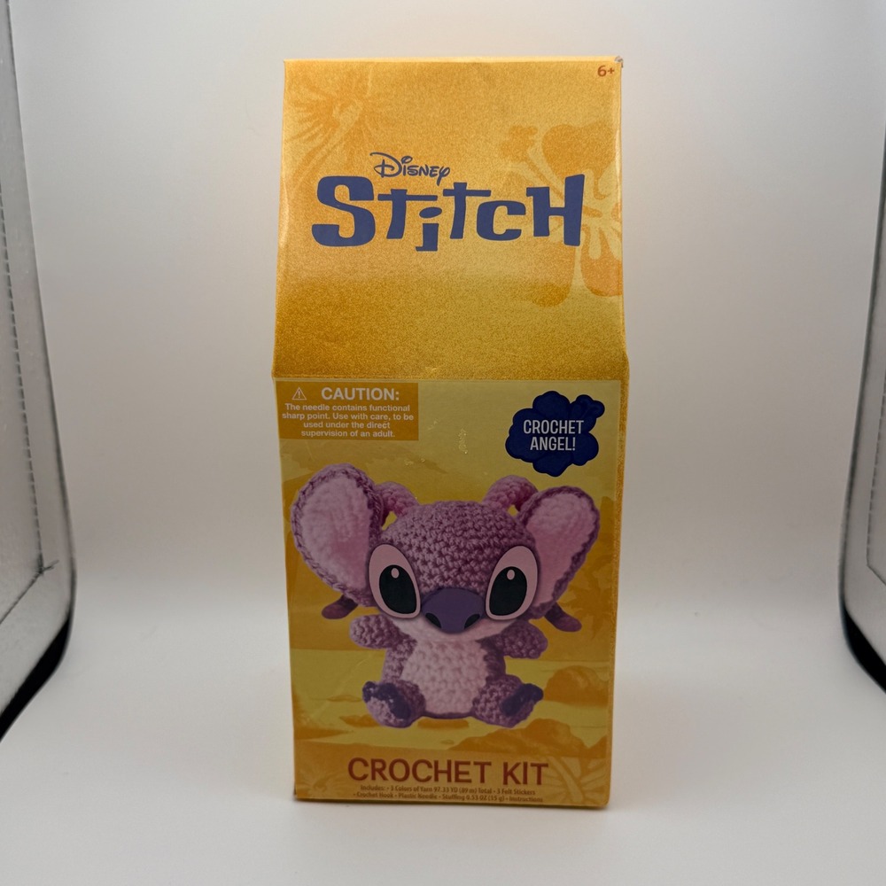 Disney Stitch Angel Crochet Kit DIY Plush Set Purple Yarn Hook 720850ST New
